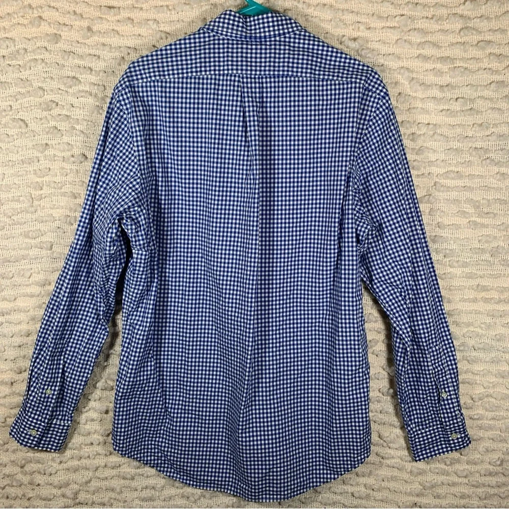 RALPH LAUREN MENS LARGE LONG SLEEVE PLAID SHIRT OXFORD LONG SLEEVE BLUE PINK PON